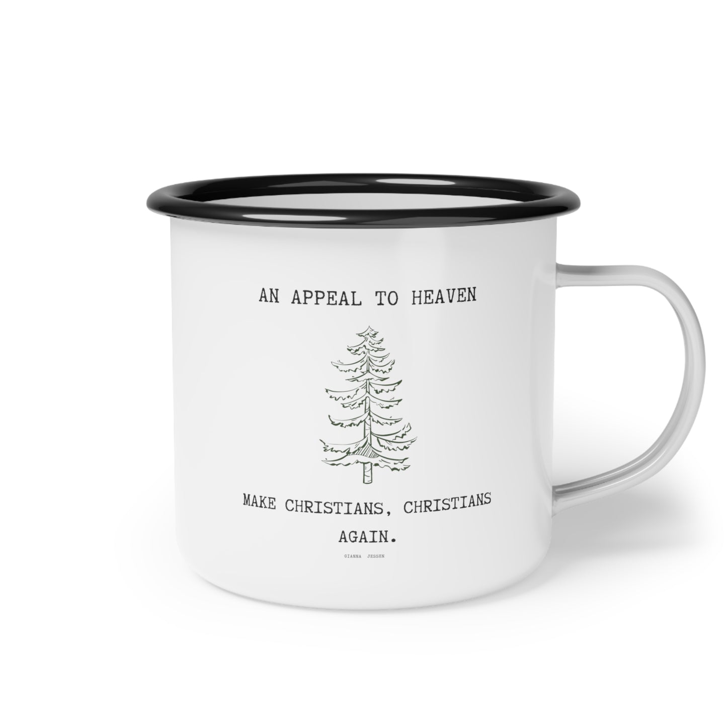 black font an appeal to heaven. make christians, christians again.-gianna jessen- 12 oz vintage style mug