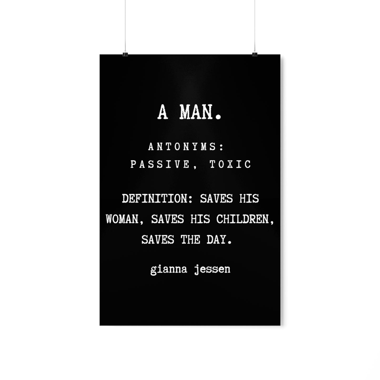 A MAN SAVES THE DAY-gianna jessen affiche