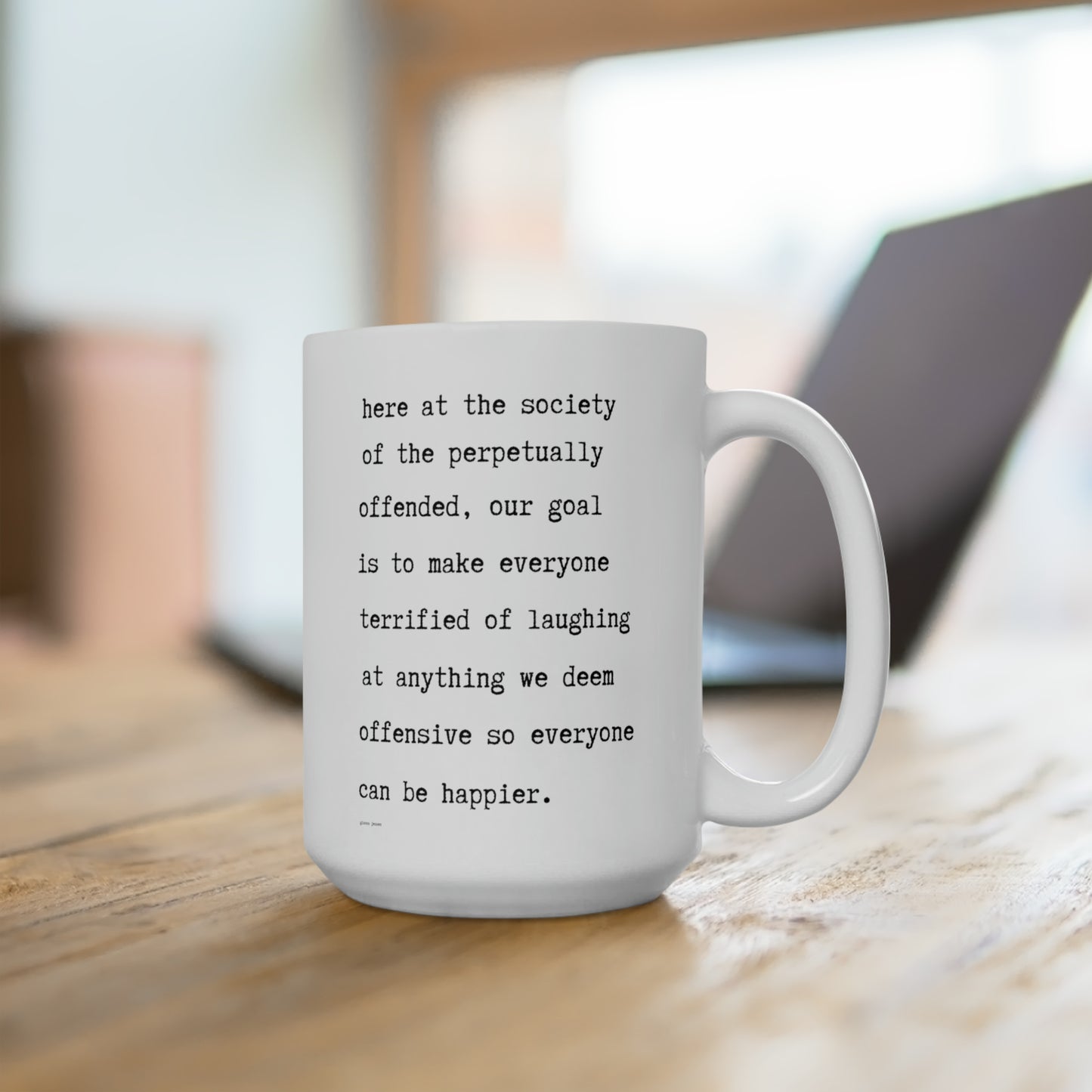 society of the perpetually offended.-gianna jessen 15 oz ceramic mug