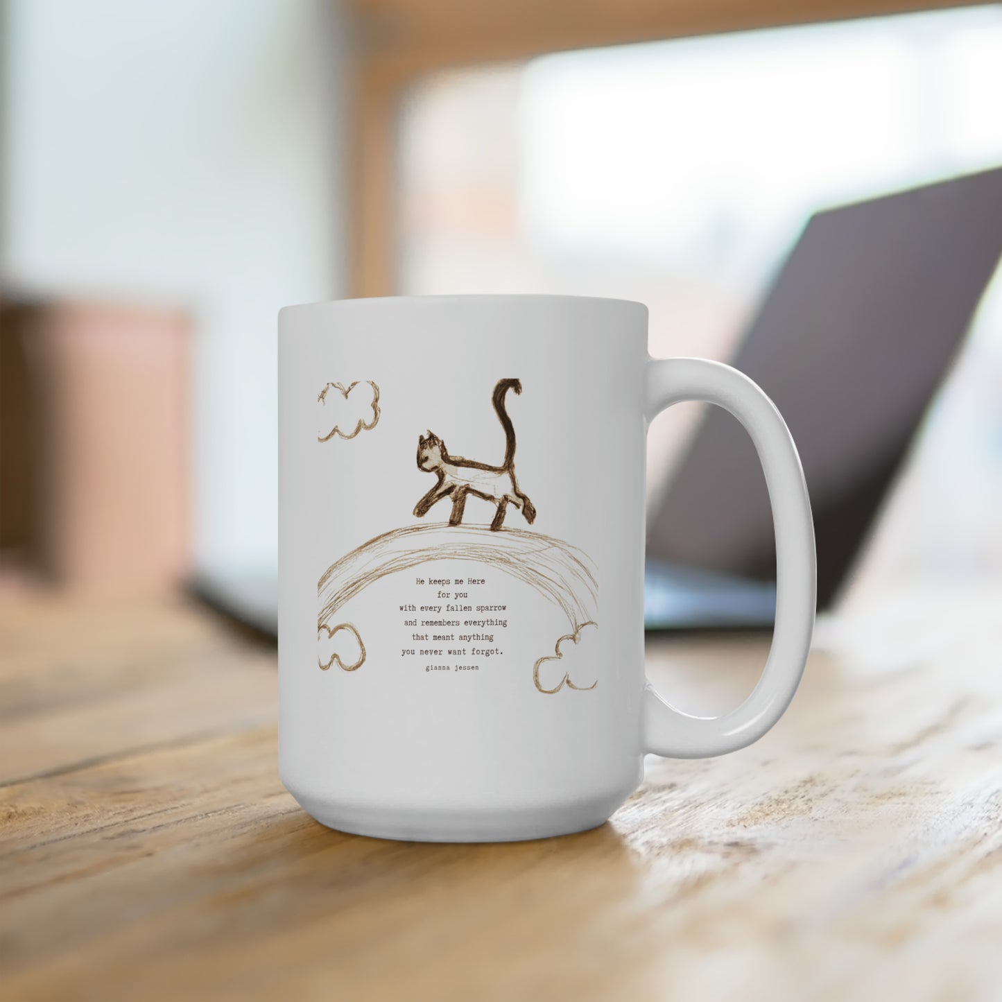 He keeps me Here.-gianna jessen 15 oz ceramic mug